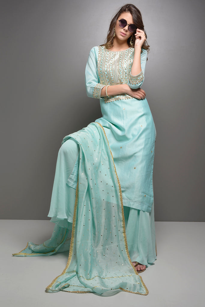 Ethnic Wear Blue Sharara Set AAS Couture