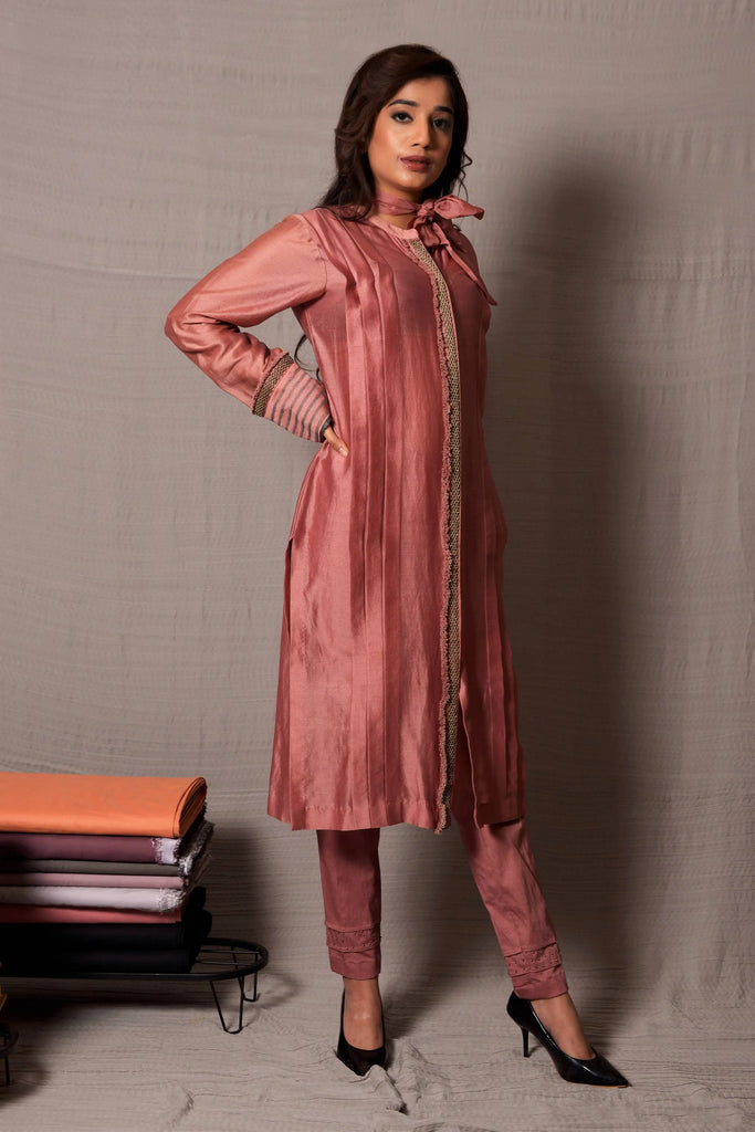 contrast embroidery kurta set AAS Couture