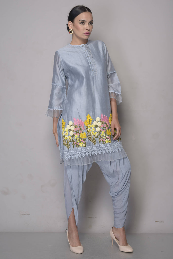 Lace detail dhoti style kurta set AAS Couture