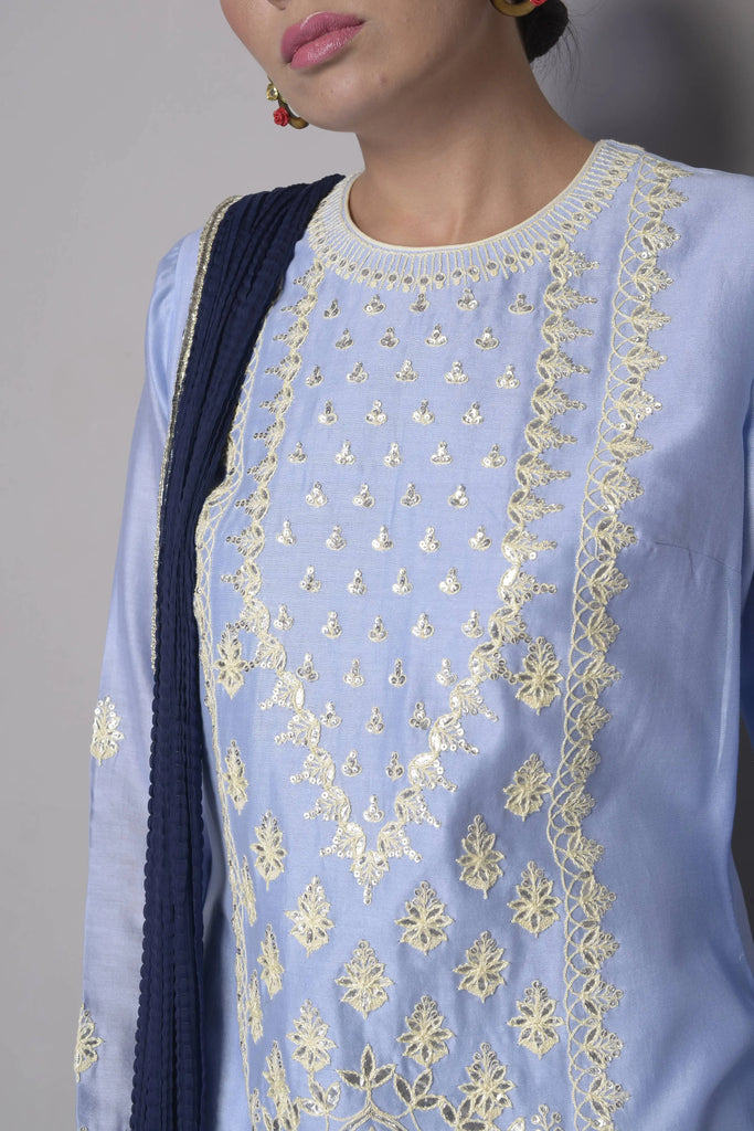 Beautiful Chanderi Sharara Set with Gota Work | AAS Couture