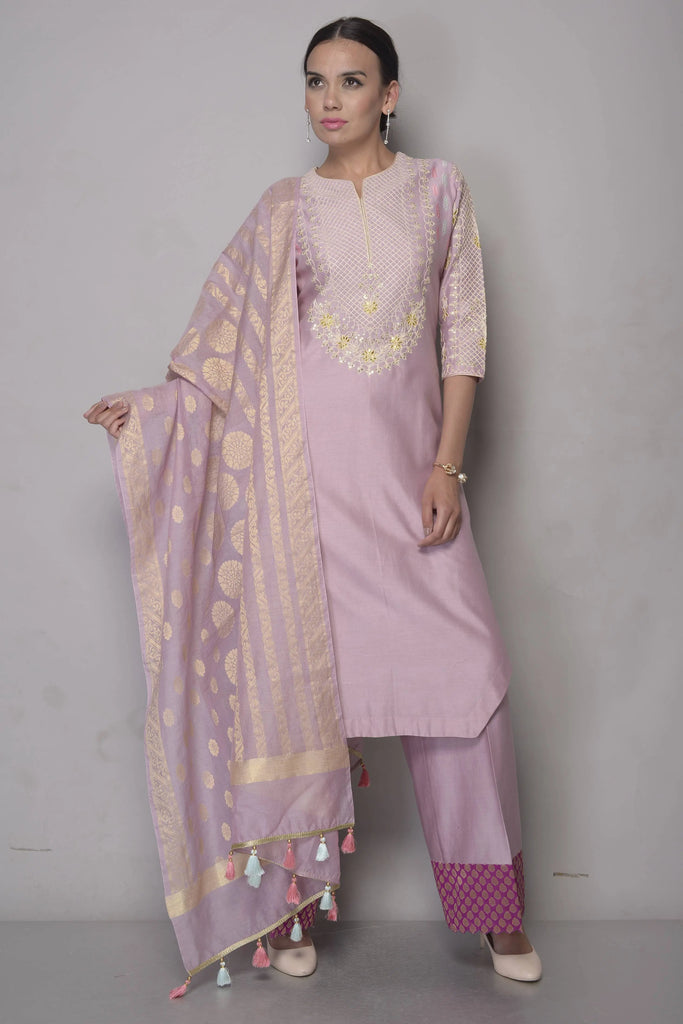 Silk Chanderi Suit Set AAS Couture