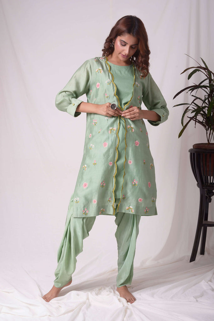 ETHNIC WEAR CHANDERI SUIT SET AAS COUTURE