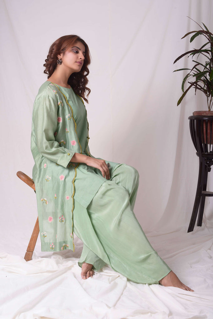 TRADITIONAL ATTIRE COTTON SILK JACKET SUIT SET AAS COUTURE