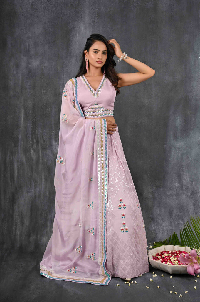 ethnic wear lilac lehenga AAS COUTURE