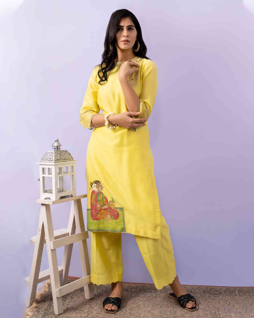 Silk Chanderi kurta set AAS Couture