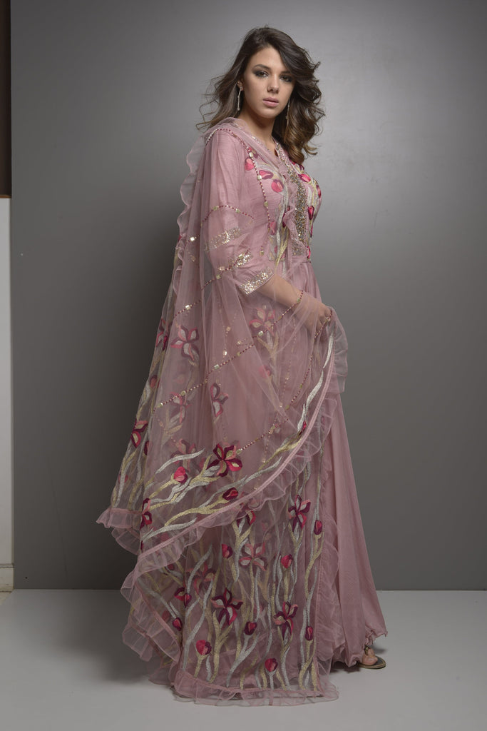 Pink Ethnic Wear with Dupatta AAS Couture