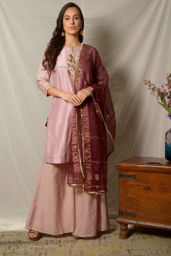 Onion Pink Gota Sharara Suit Set | AAS Couture