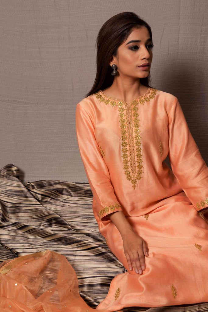 Golden zari Lace silk chanderi AAS Couture