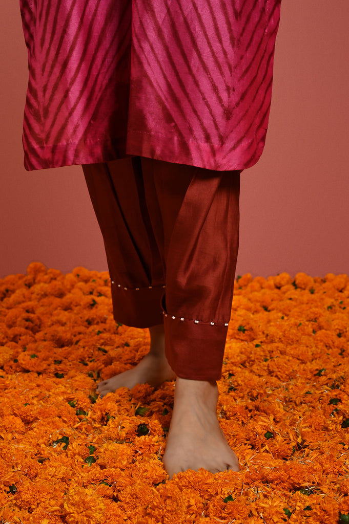 Pink Silk Chanderi Pant AAS Couture