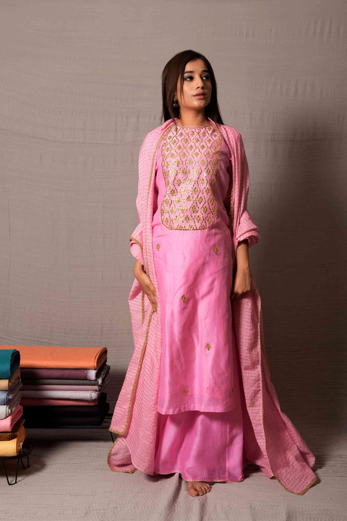 Pink Gota Patti Kurta with Plazzo AAS Couture