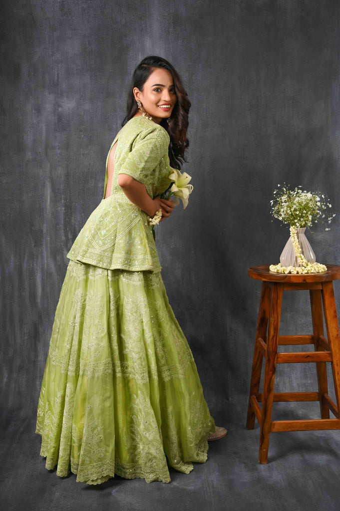 Elegant Pista Green Lehenga AAS COUTURE